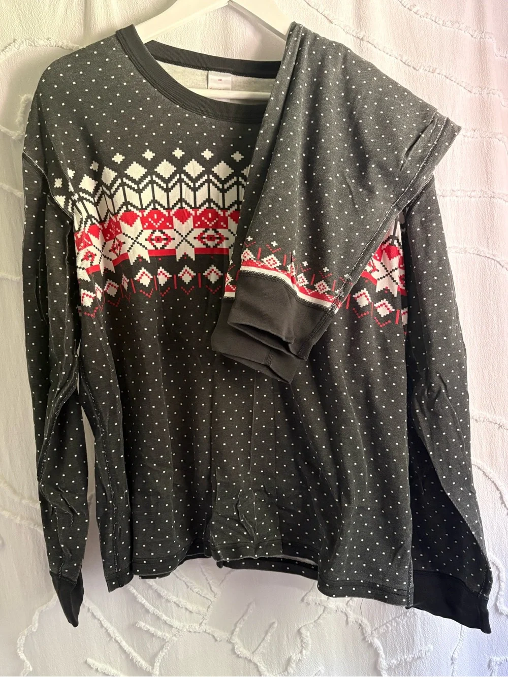 Hanna Andersson Adult Pajama Set XXL Organic Cotton Fair Isle Nordic Holiday